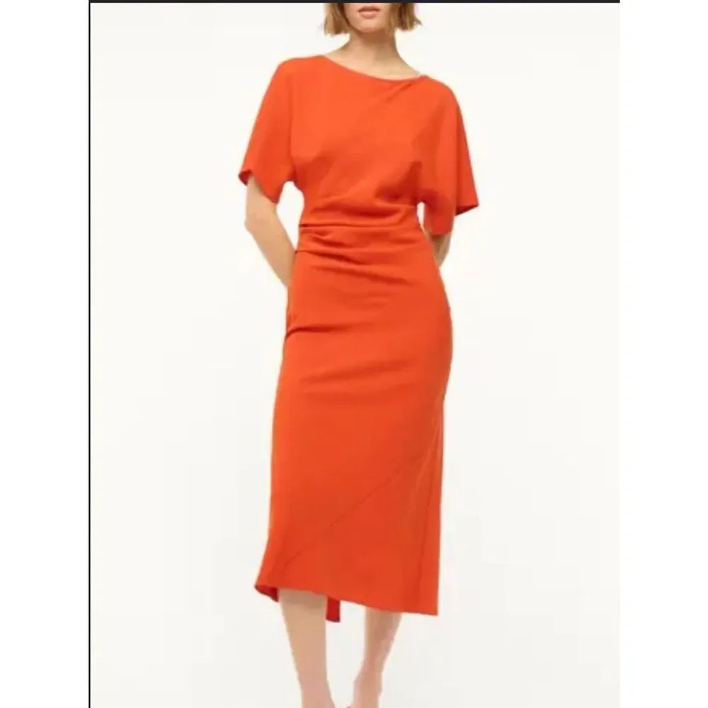 NEW STAUD amelie midi dress in cayenne